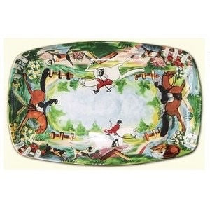 Equestrian Hand painted Large Platter 16