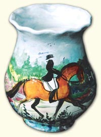 Equestrian Ruffle Vase - 6" tall