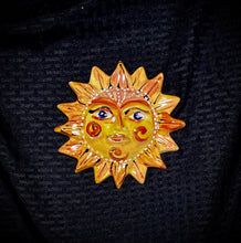 Load image into Gallery viewer, 6.5&quot; Ceramic hand painted Happy Sun Face
