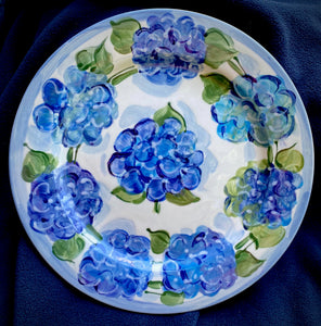 Ceramic Hydrangea Salad/Dinner/Charger Plate set