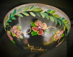 Versailles Collection - 8.5" Dressage Motif Walnut Wood Bowl