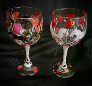 Valentines Day LOVE FILLED Hand Painted Wine Glasses