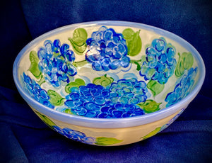 12" Ceramic Hydrangea Mixing Bowl. Available in 6", 8" & 10"