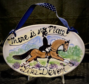 "There's no place like Devon" hand painted ceramic Plaque